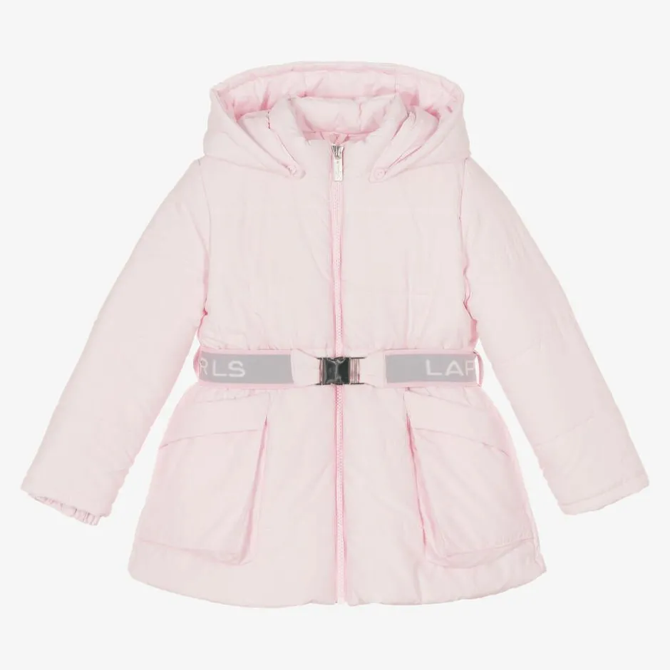 Lapin House Girls Pink Hooded Puffer Coat Hot