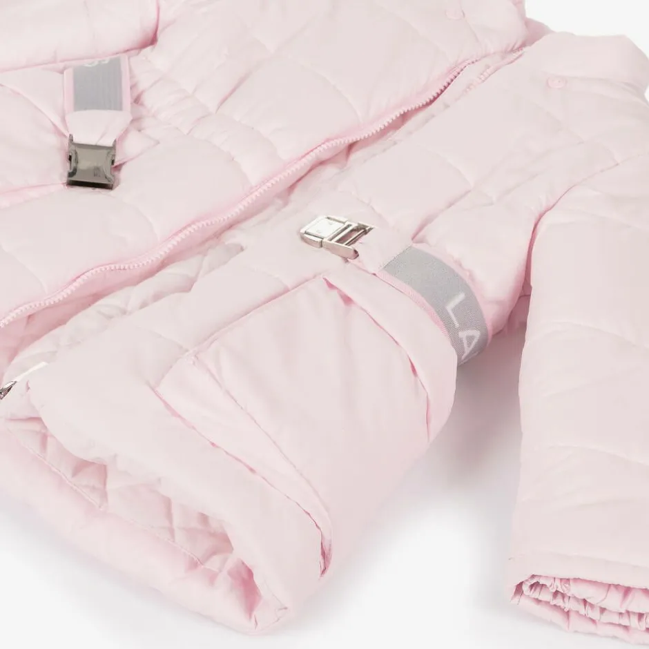 Lapin House Girls Pink Hooded Puffer Coat Hot