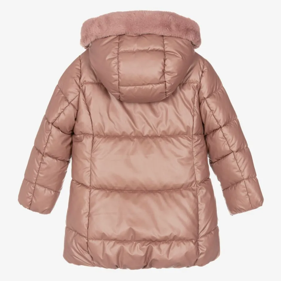 Mayoral Girls Pink Hooded Puffer Coat Discount