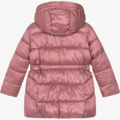 Mayoral Girls Pink Hooded Puffer Coat New