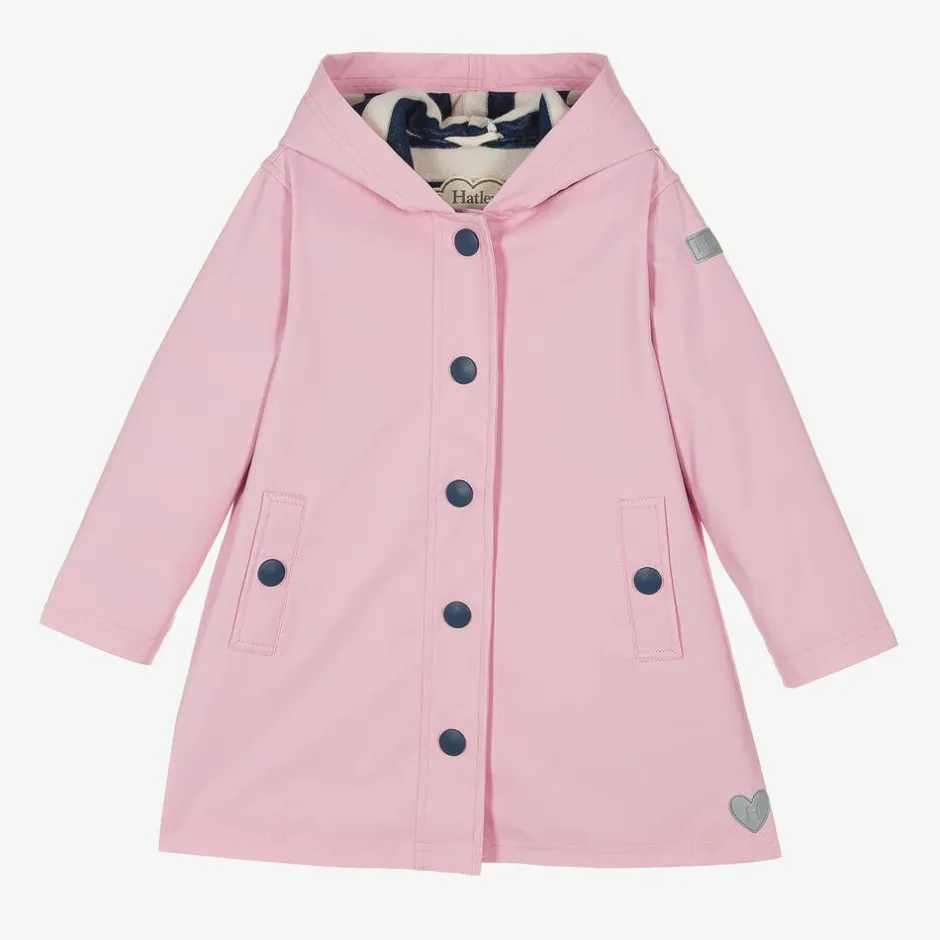 Hatley Girls Pink Hooded Raincoat
