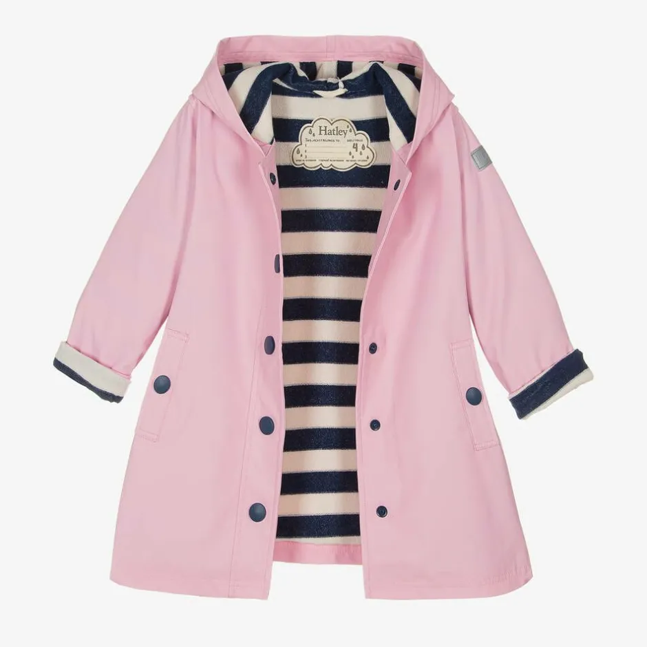 Hatley Girls Pink Hooded Raincoat