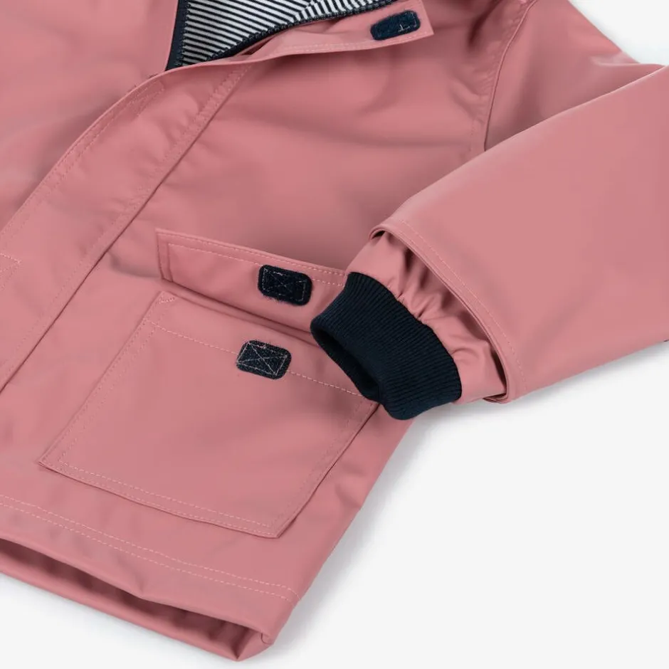 Petit Bateau Girls Pink Hooded Raincoat New