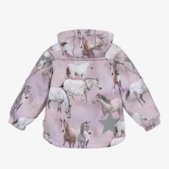 Molo Girls Pink Horse Padded Ski Jacket Outlet
