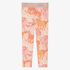 Stella McCartney Kids Girls Pink Horse Print Leggings Clearance
