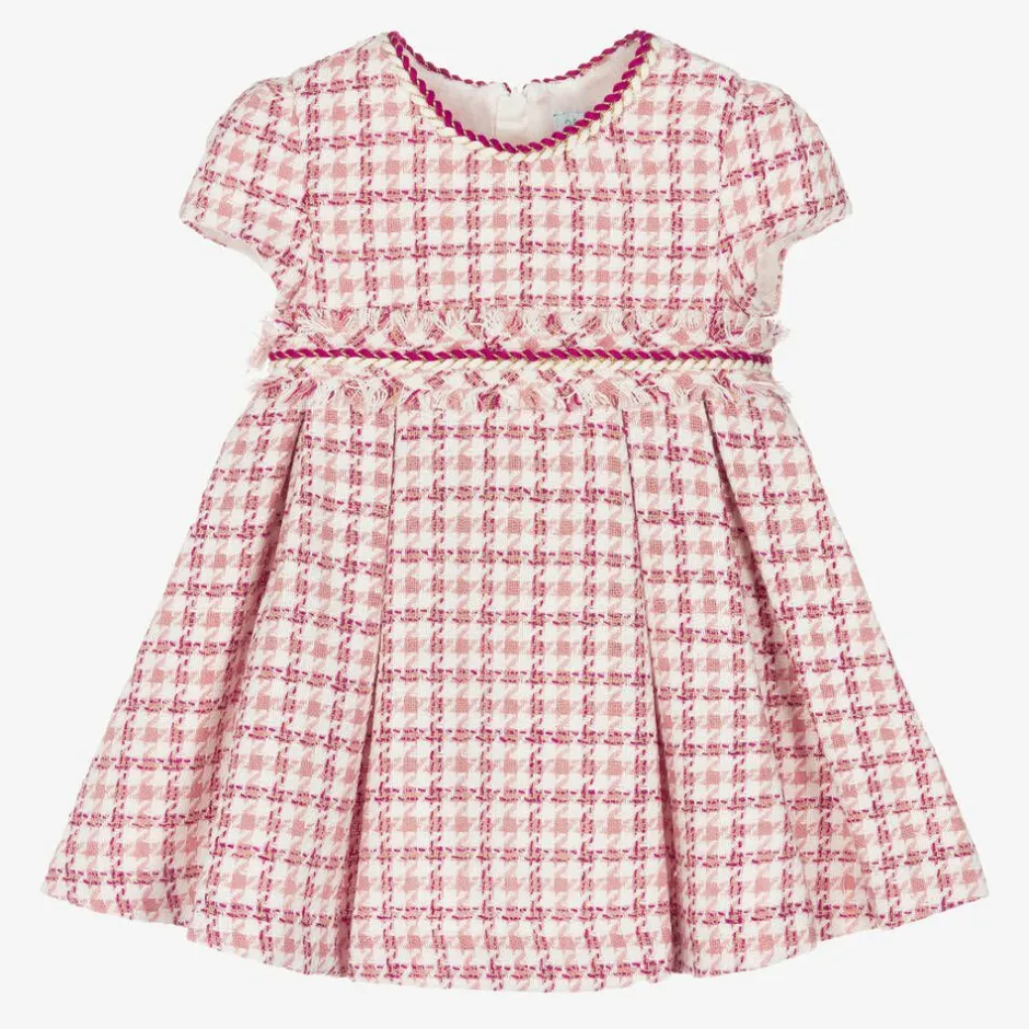 Abel amp; Lula Girls Pink Houndstooth Tweed Dress Discount