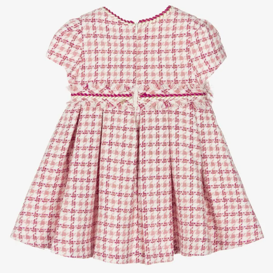 Abel amp; Lula Girls Pink Houndstooth Tweed Dress Discount