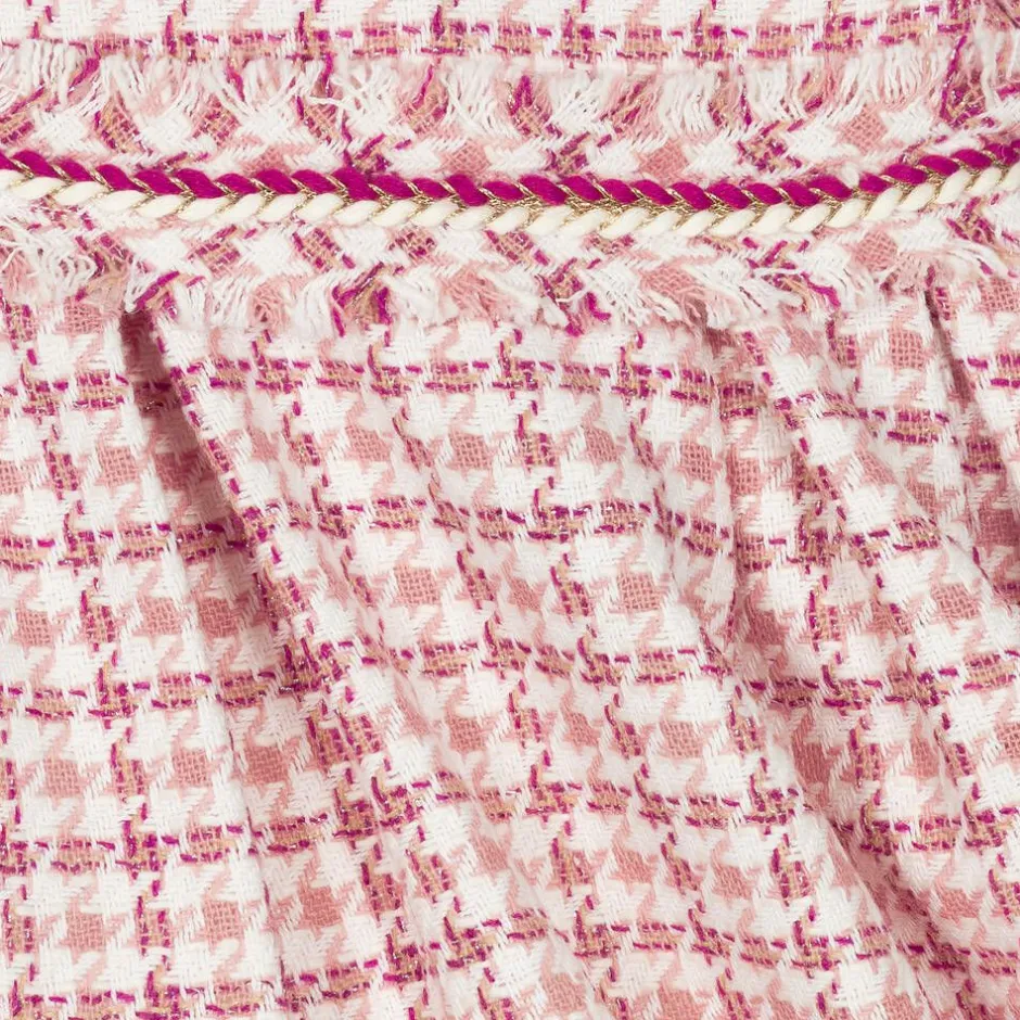 Abel amp; Lula Girls Pink Houndstooth Tweed Dress Discount
