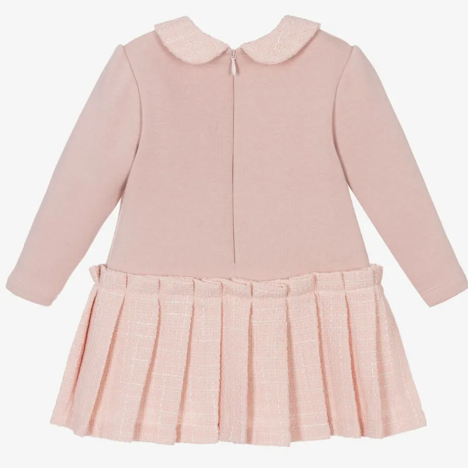 Patachou Girls Pink Jersey & Tweed Dress Hot