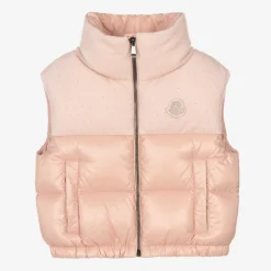 Moncler Enfant Girls Pink Knit & Down Padded Suzan Gilet Outlet