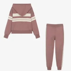 Mayoral Girls Pink Knitted Stripe Tracksuit Sale