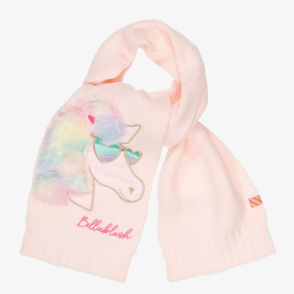 Billieblush Girls Pink Knitted Unicorn Scarf Clearance