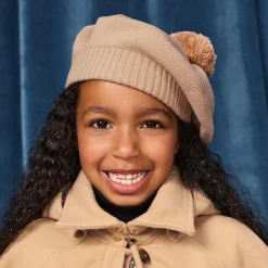 Elodie Girls Pink Knitted Wool Beret Online