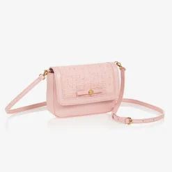 Versace Girls Pink Leather & Tweed Medusa Bag (16cm) Online