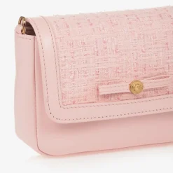 Versace Girls Pink Leather & Tweed Medusa Bag (16cm) Online