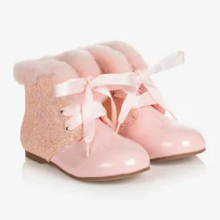 Beau KiD Girls Pink Leather Boots New