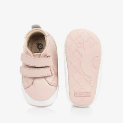 Old Soles Girls Pink Leather First Walker Trainers New