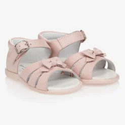 Childrens Classics Girls Pink Leather Sandals New