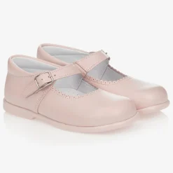 Childrens Classics Girls Pink Leather Shoes New