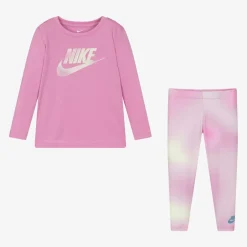 Nike Girls Pink Leggings Set Hot