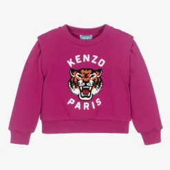 KENZO KIDS Girls Pink Lucky Tiger Sweatshirt Online