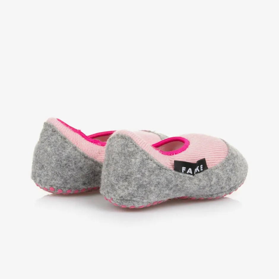 Falke Girls Pink Merino Wool Slippers Hot