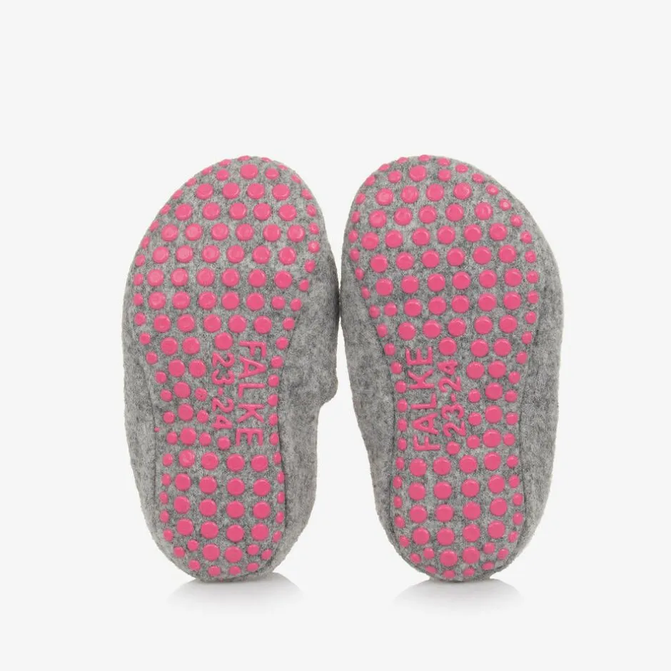 Falke Girls Pink Merino Wool Slippers Hot