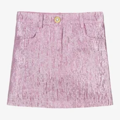 Angels Face Girls Pink Metallic Jacquard Skirt OrchidPink Outlet