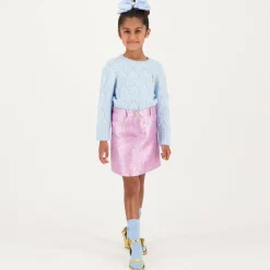 Angels Face Girls Pink Metallic Jacquard Skirt OrchidPink Outlet