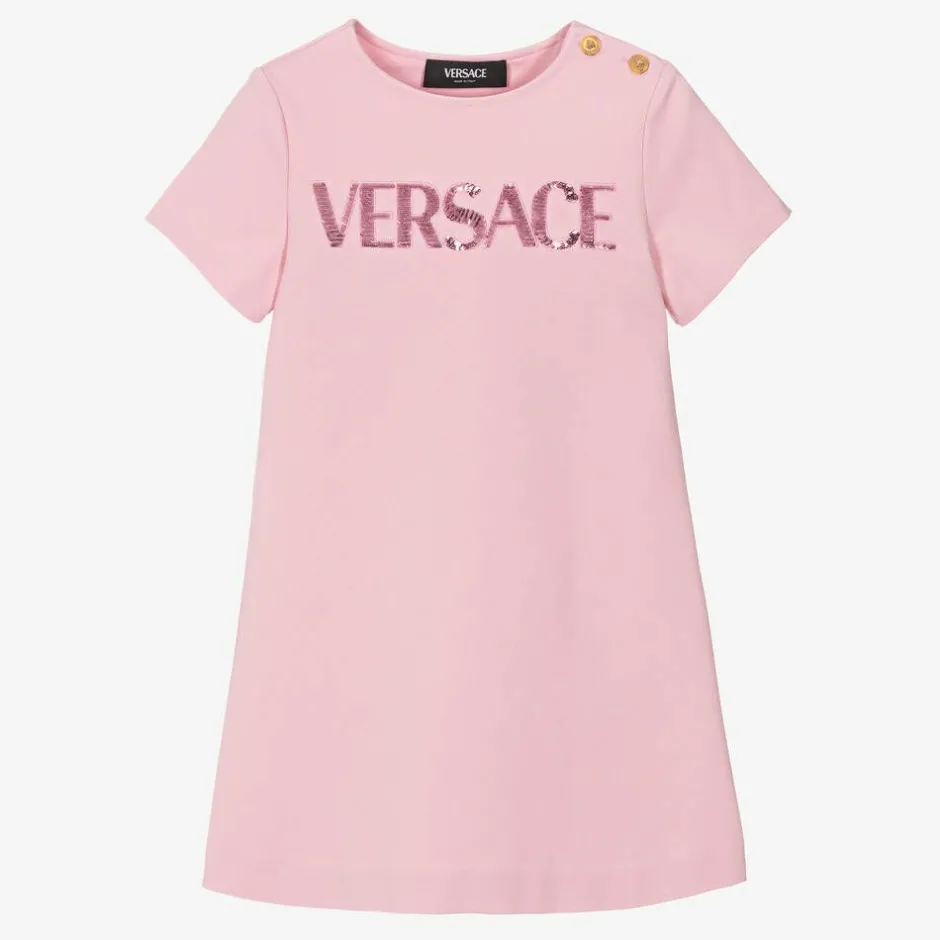 Versace Girls Pink Milano Jersey Dress Best