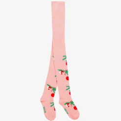 Wauw Capow Girls Pink Organic Cotton Festive Tights