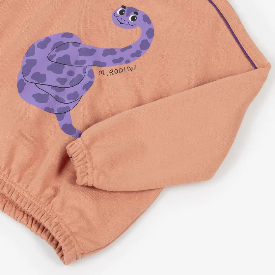 Mini Rodini Girls Pink Organic Cotton Snake Sweatshirt Beige Online