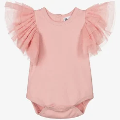 The Tiny Universe Girls Pink Organic Cotton Bodysuit Online