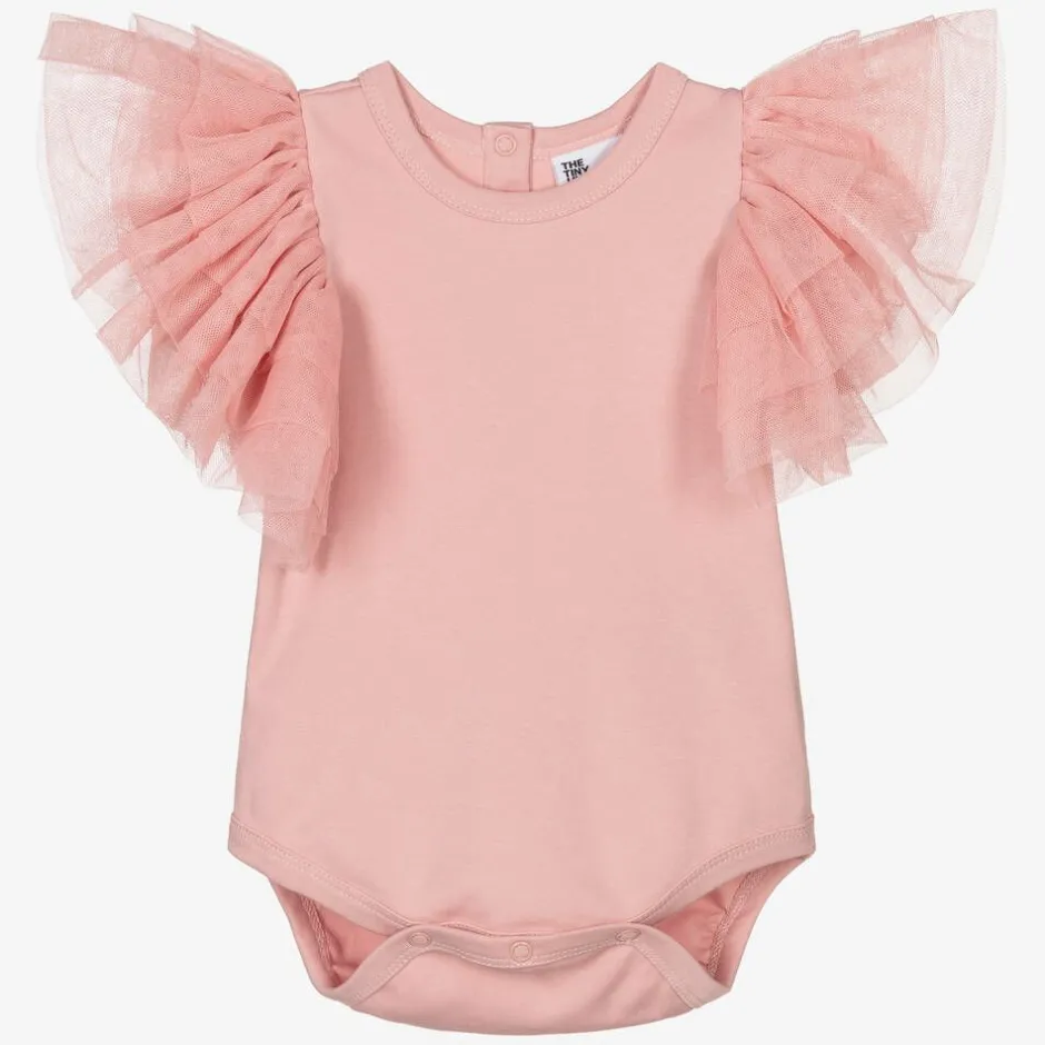 The Tiny Universe Girls Pink Organic Cotton Bodysuit Online