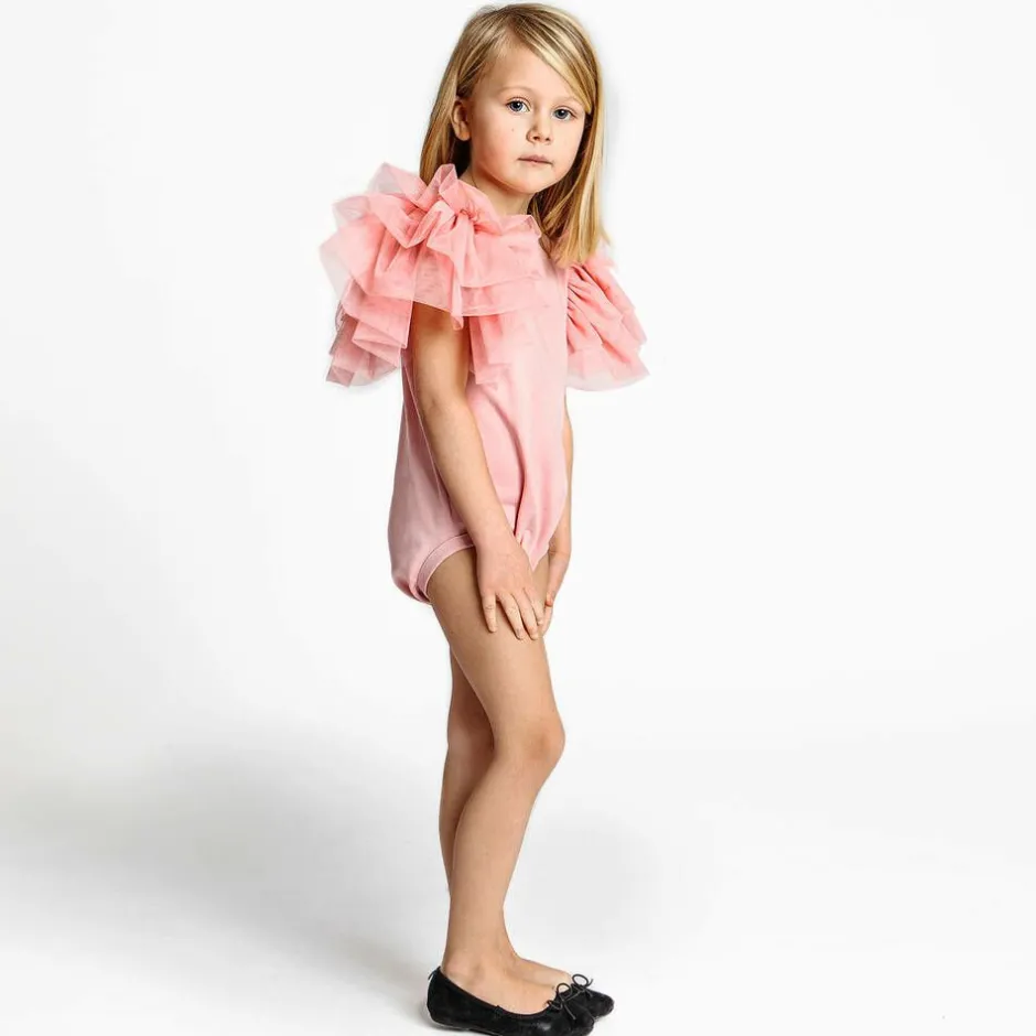 The Tiny Universe Girls Pink Organic Cotton Bodysuit Online