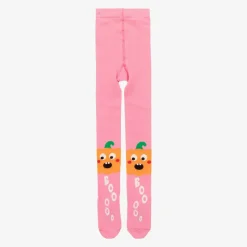 Wauw Capow Girls Pink Organic Cotton Pumpkin Tights Sale