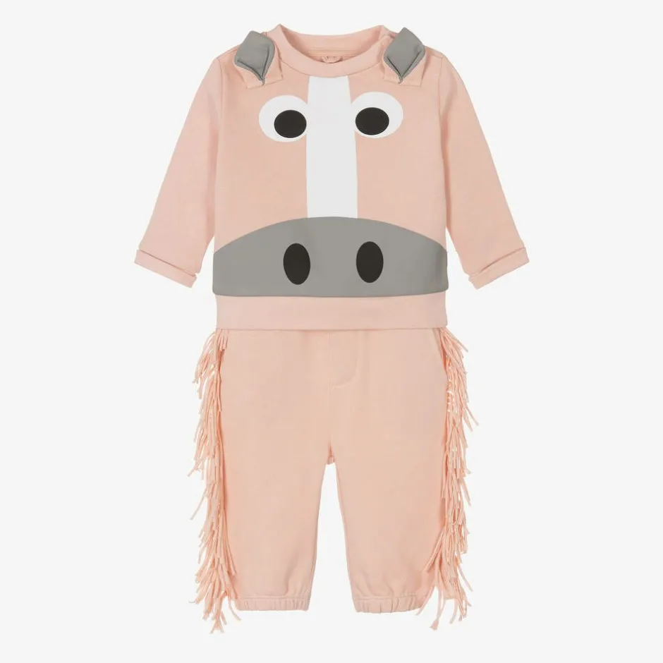 Stella McCartney Kids Girls Pink Organic Cotton Horse Tracksuit Best