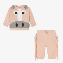 Stella McCartney Kids Girls Pink Organic Cotton Horse Tracksuit Best