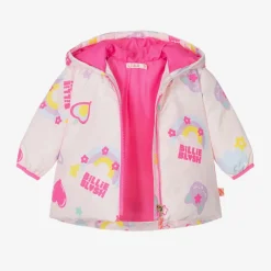 Billieblush Girls Pink Padded Rainbow Cat Jacket Hot