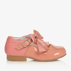 Sevva Girls Pink Patent Faux Leather Bow Shoes Discount