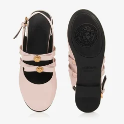 Versace Girls Pink Patent Leather Medusa Pumps Discount