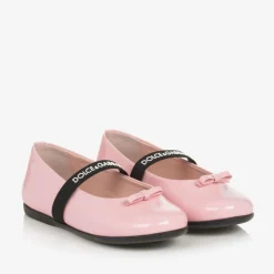 Dolce amp; Gabbana Girls Pink Patent Leather Pumps Outlet