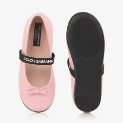 Dolce amp; Gabbana Girls Pink Patent Leather Pumps Outlet