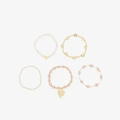 Angels Face Girls Pink Pearl Bracelets (5 Pack) TeaRose Clearance