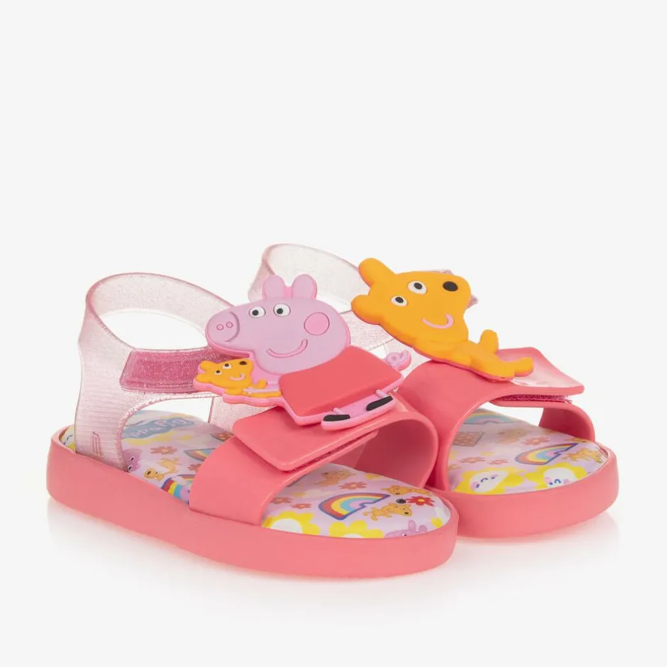 Mini Melissa Girls Pink Peppa Pig Jelly Sandals Discount