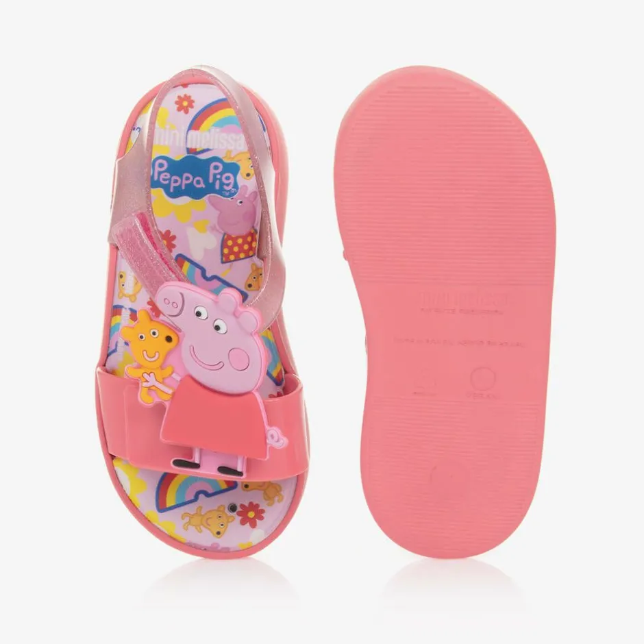 Mini Melissa Girls Pink Peppa Pig Jelly Sandals Discount