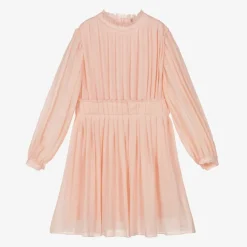 Chloé Girls Pink Pleated Wool Dress Discount