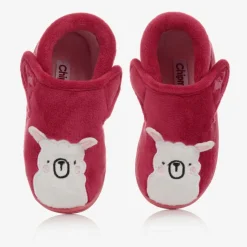 Chipmunks Girls Pink Plush Llama Slippers Best