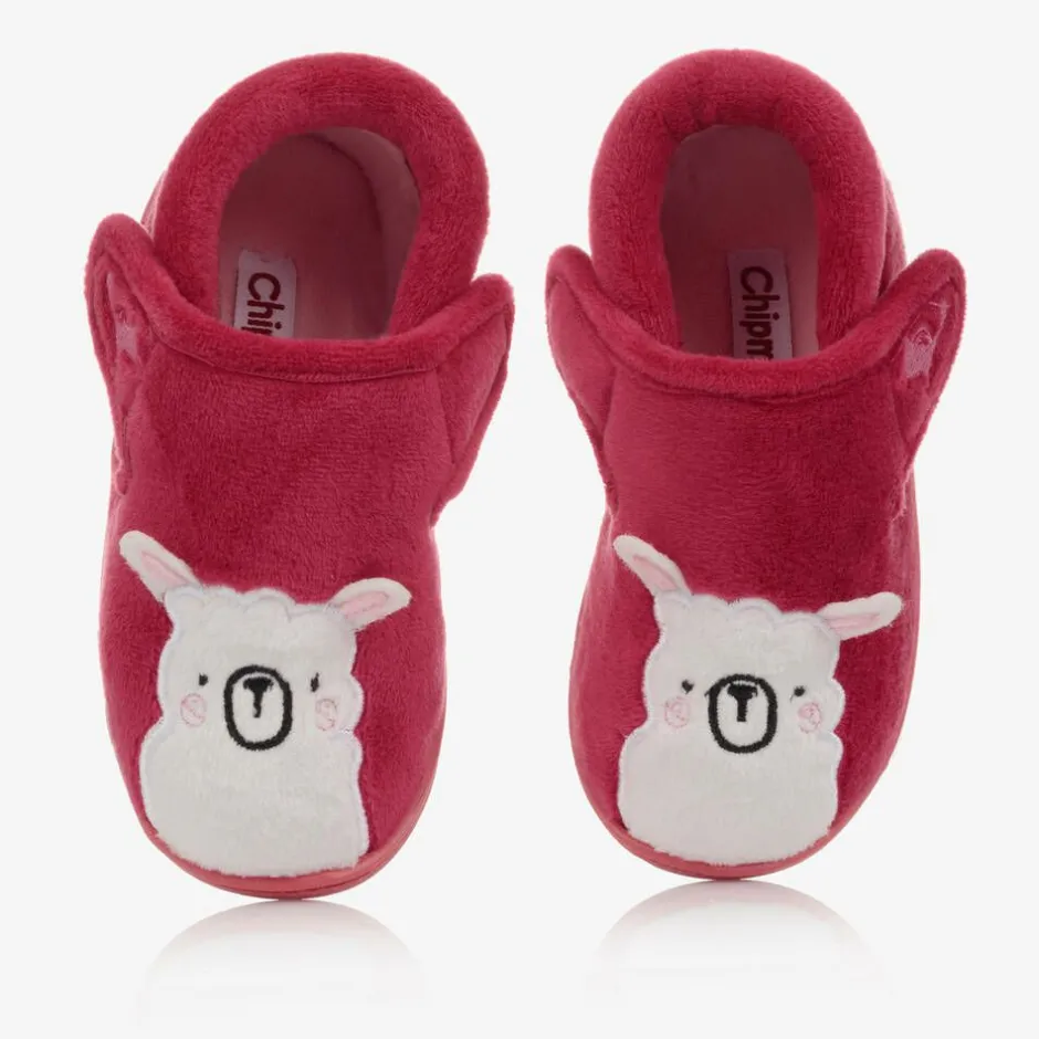 Chipmunks Girls Pink Plush Llama Slippers Best