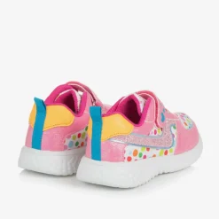 Agatha Ruiz de la Prada Girls Pink Polka Dot Velcro Trainers Clearance